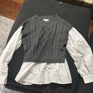 Blu pepper sweater vest shirt combo